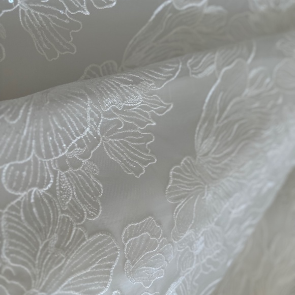 Portia & Scarlett White Sparkle Ballgown with High Leg Slit - Picture 6 of 10